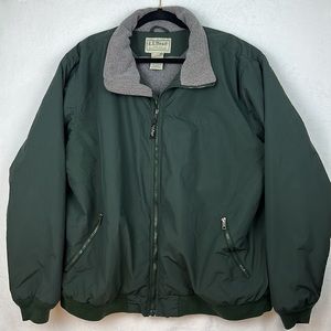 LL Bean Full Zip Fleece Lined Jacket XXL Green